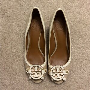 Tory Burch Metallic Gold Flats